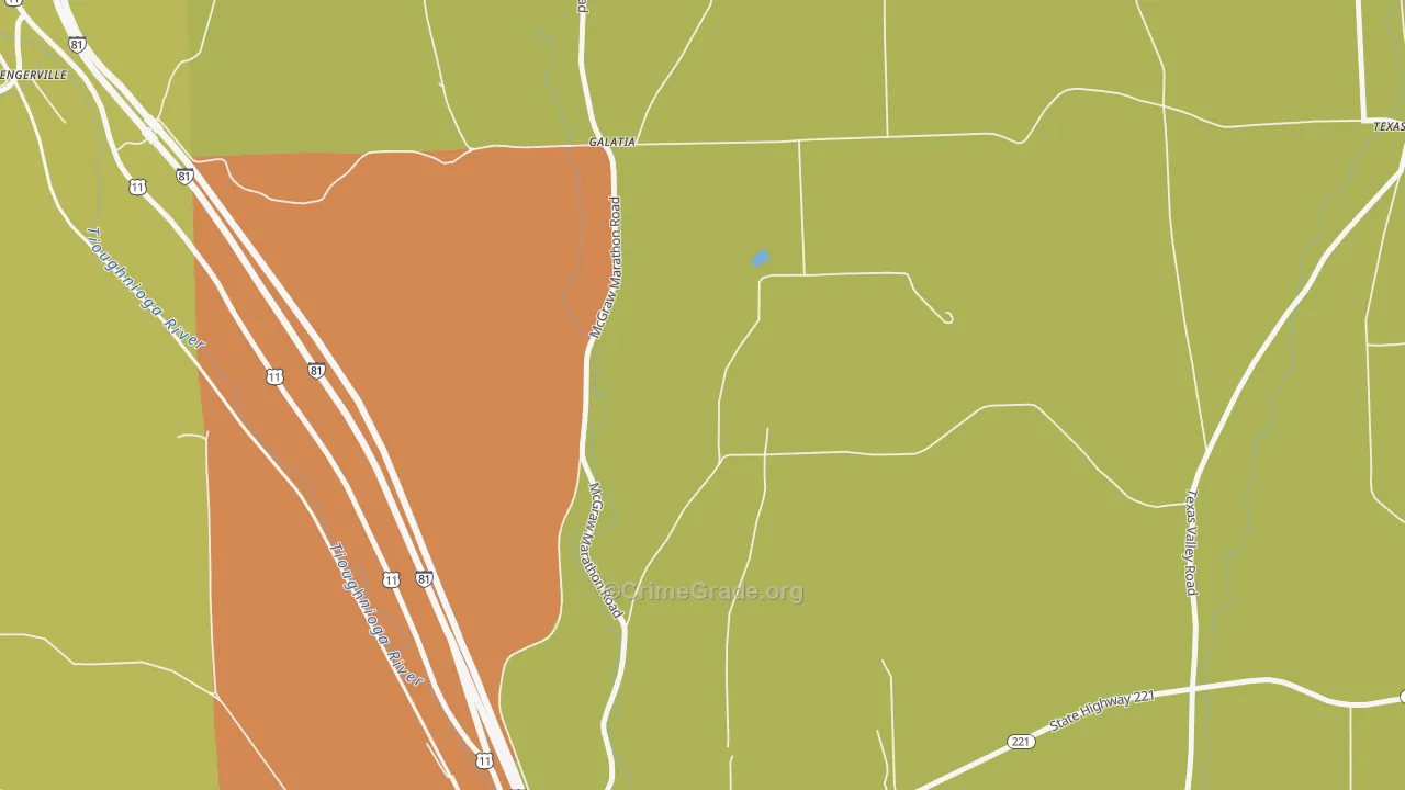 Galatia, NY Map of Burglary Rates