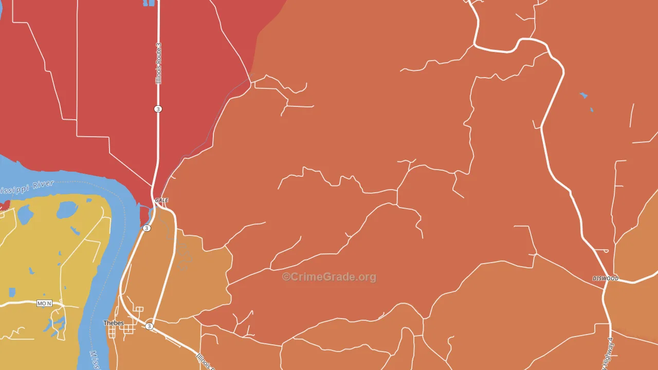 Gale, IL Map of Burglary Rates