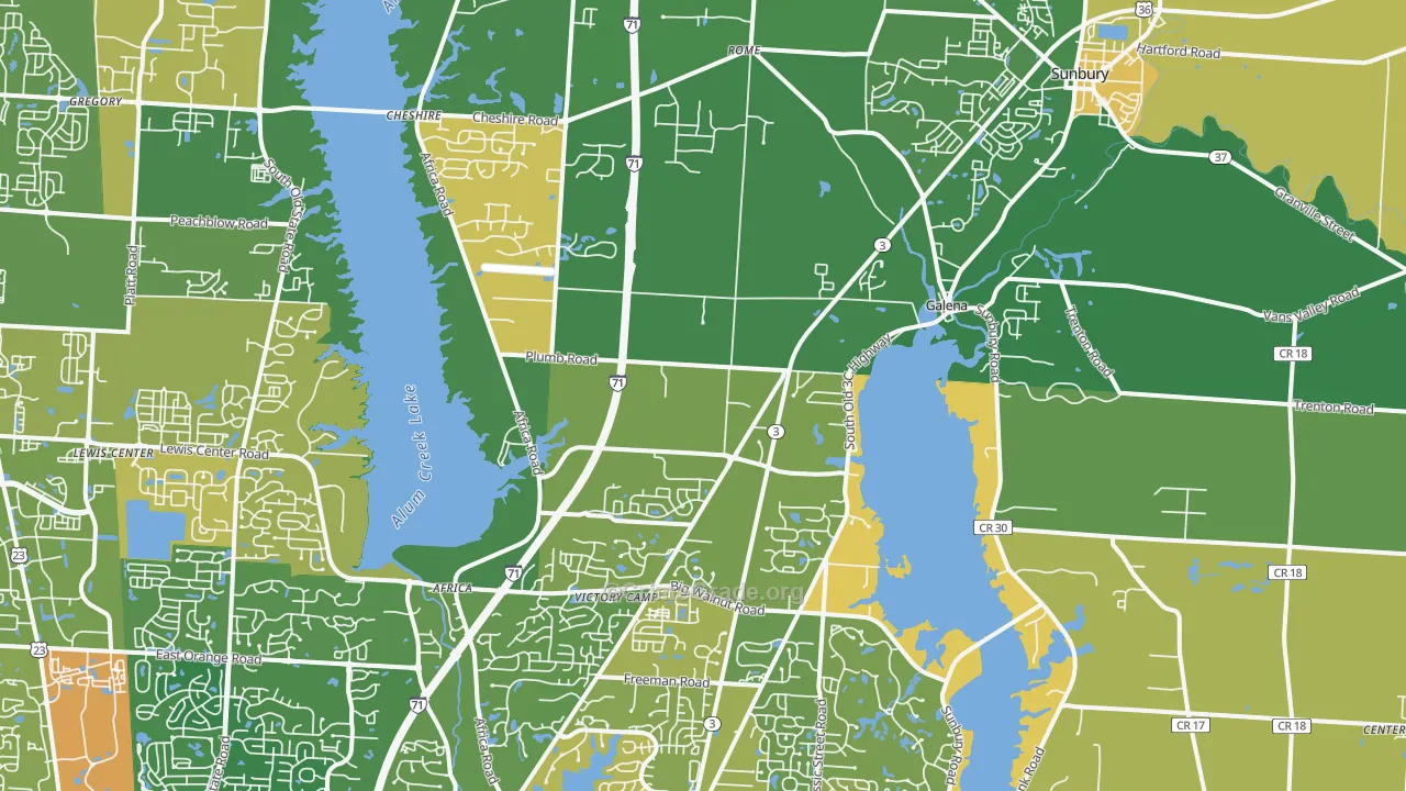Galena, OH Map of Burglary Rates