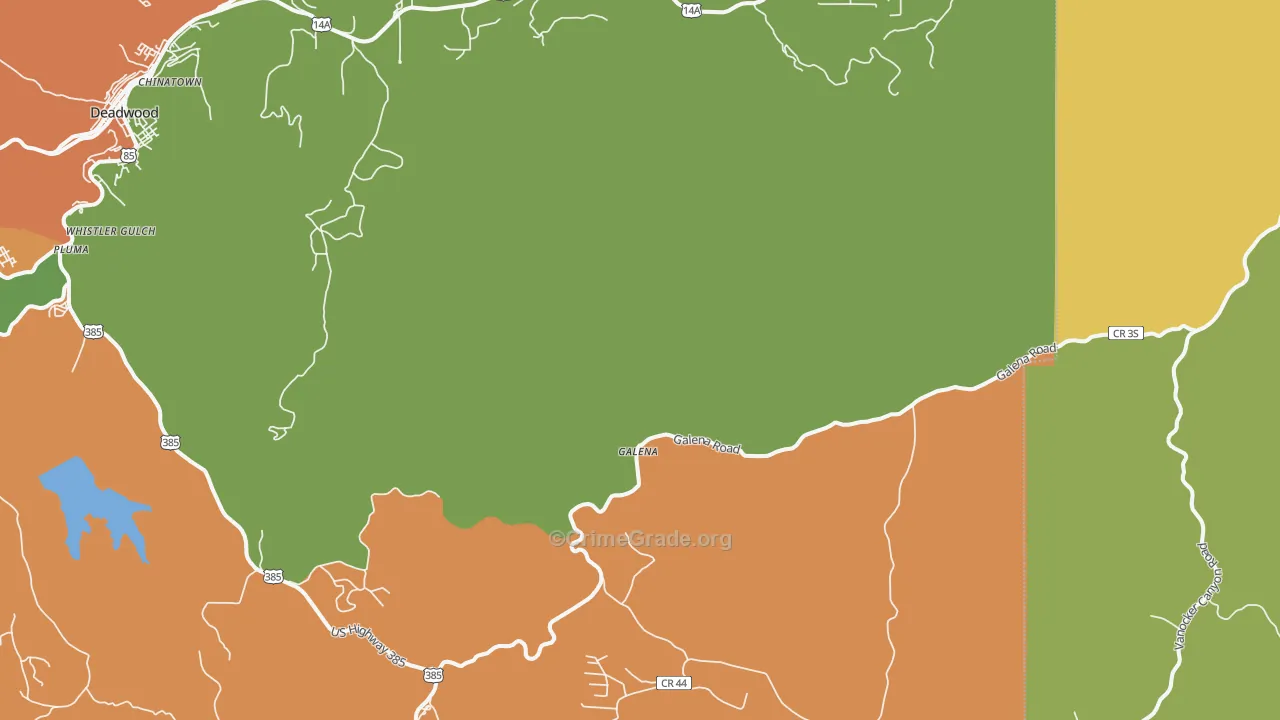 Galena, SD Map of Burglary Rates