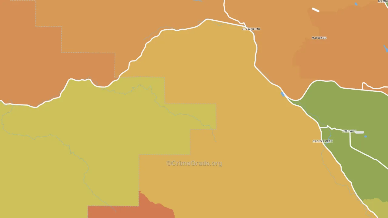 Gales Creek, OR Map of Burglary Rates