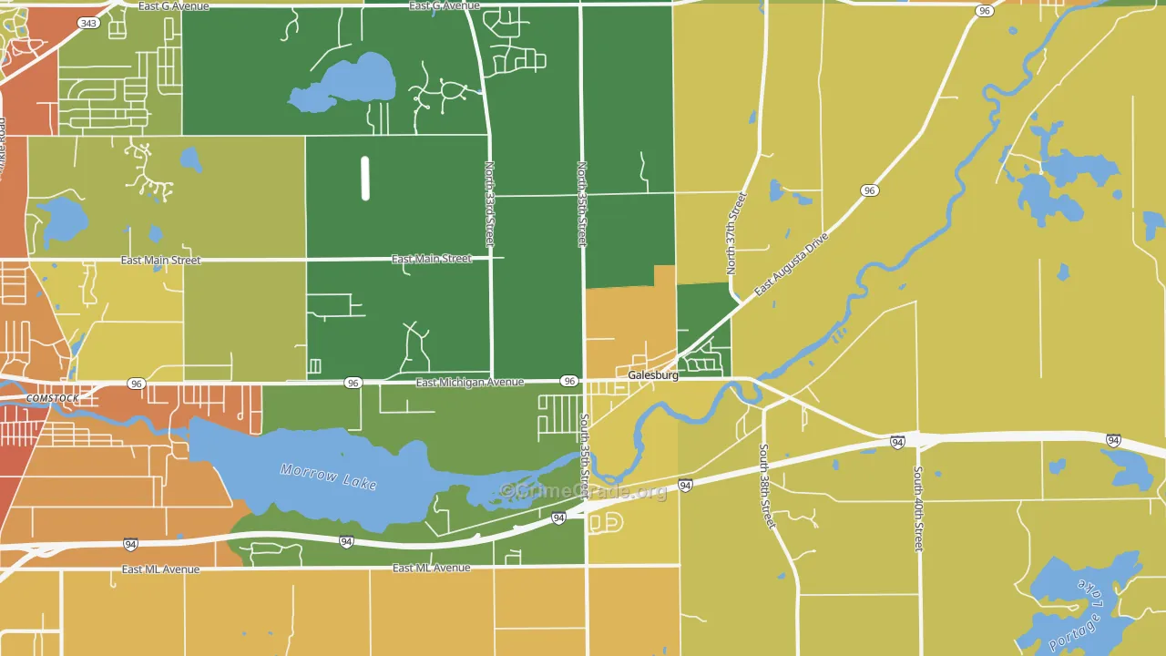 Galesburg, MI Map of Burglary Rates