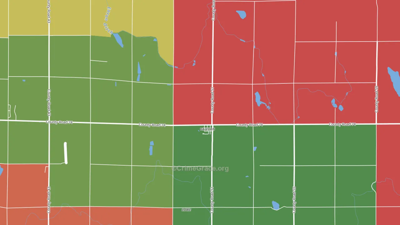 Galeton, CO Map of Burglary Rates