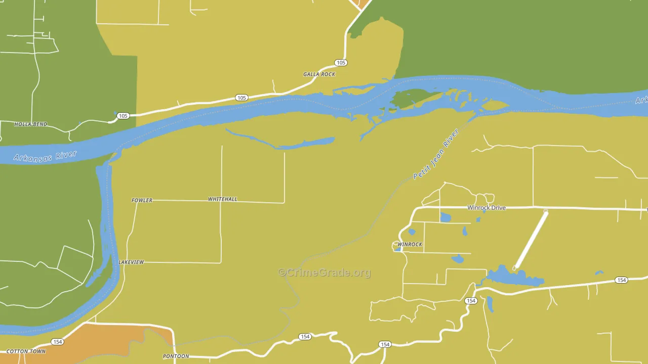 Galla Rock, AR Map of Burglary Rates
