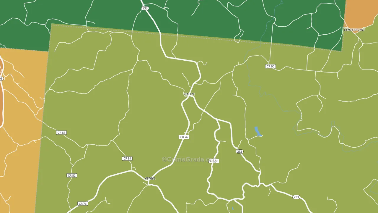 Gallia, OH Map of Burglary Rates