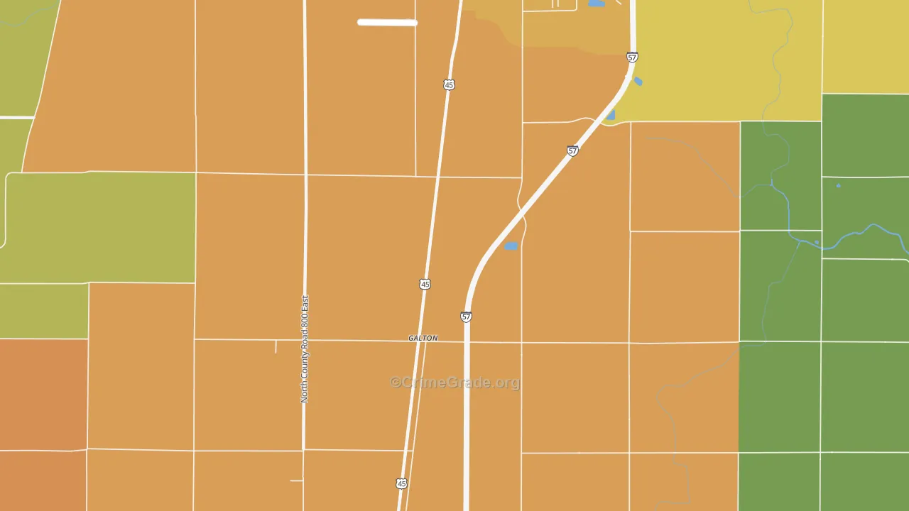 Galton, IL Map of Burglary Rates