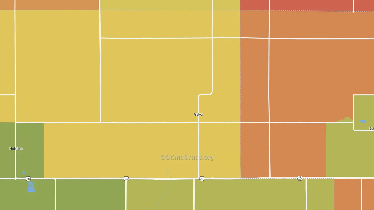 Galva, IA Map of Burglary Rates