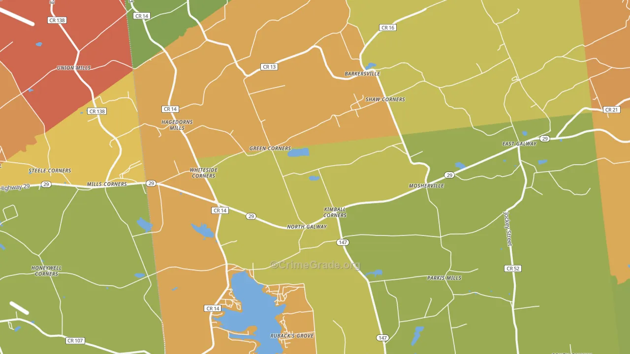 Galway, NY Map of Burglary Rates