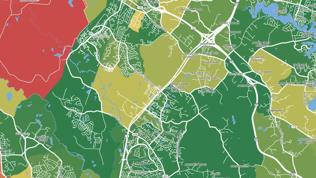 Gambrills, MD Map of Burglary Rates