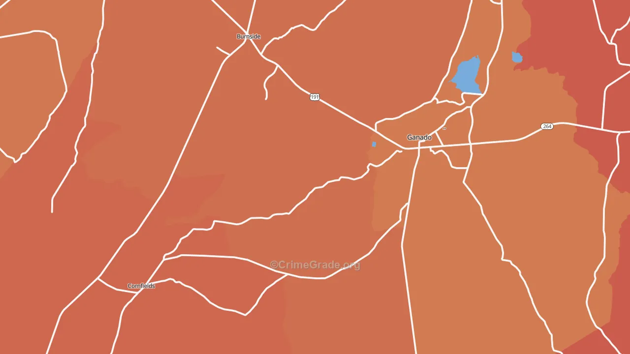 Ganado, AZ Map of Burglary Rates