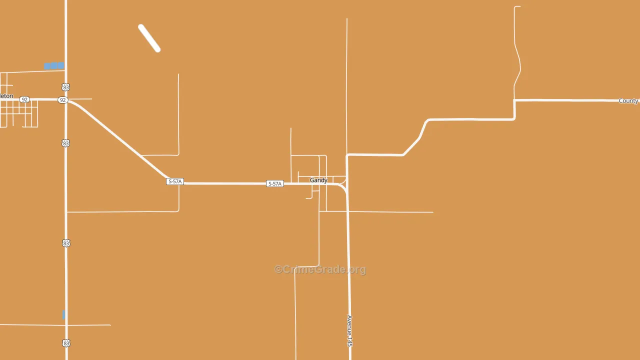 Gandy, NE Map of Burglary Rates