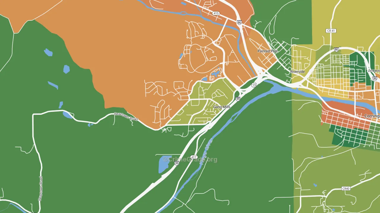 Gang Mills, NY Map of Burglary Rates