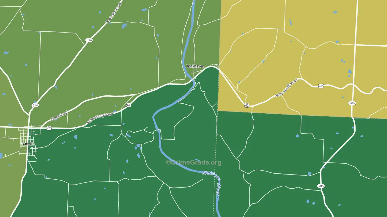 Gann, OH Map of Burglary Rates