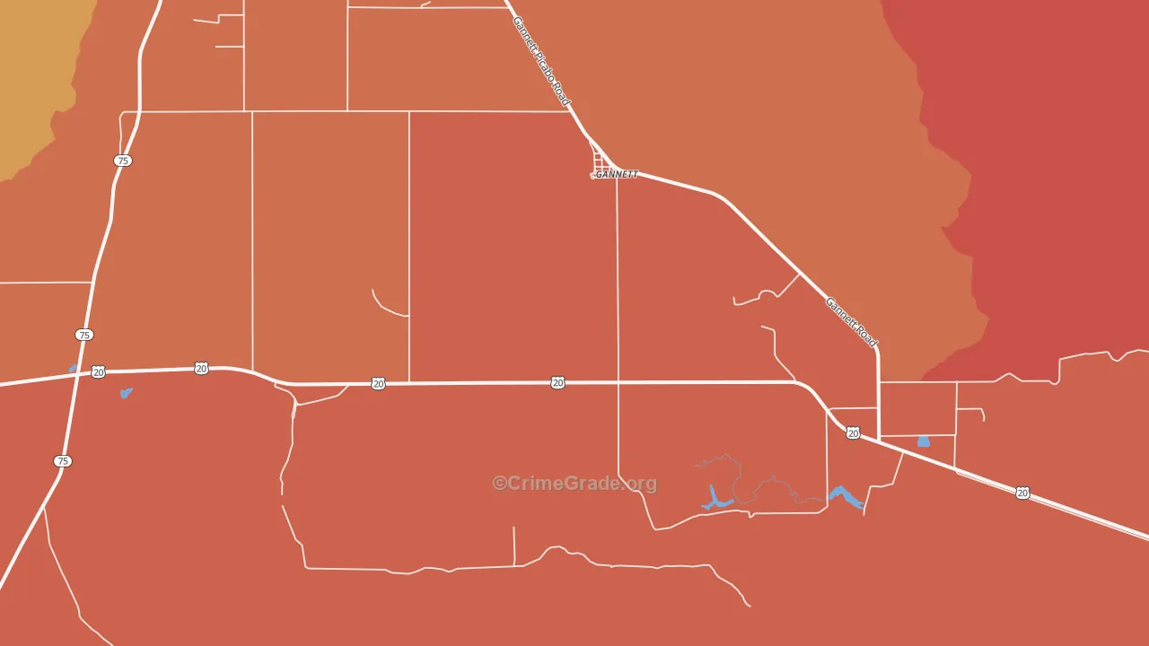 Gannett, ID Map of Burglary Rates