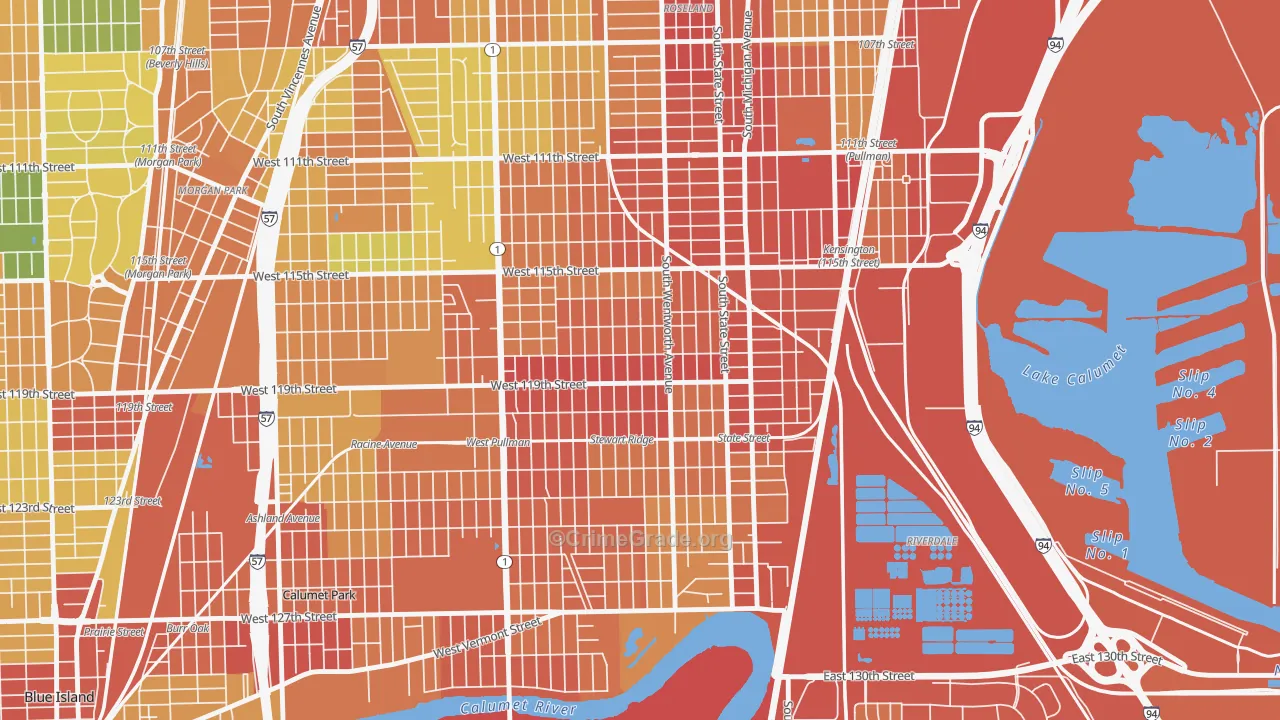 Gano, Chicago, IL Map of Burglary Rates
