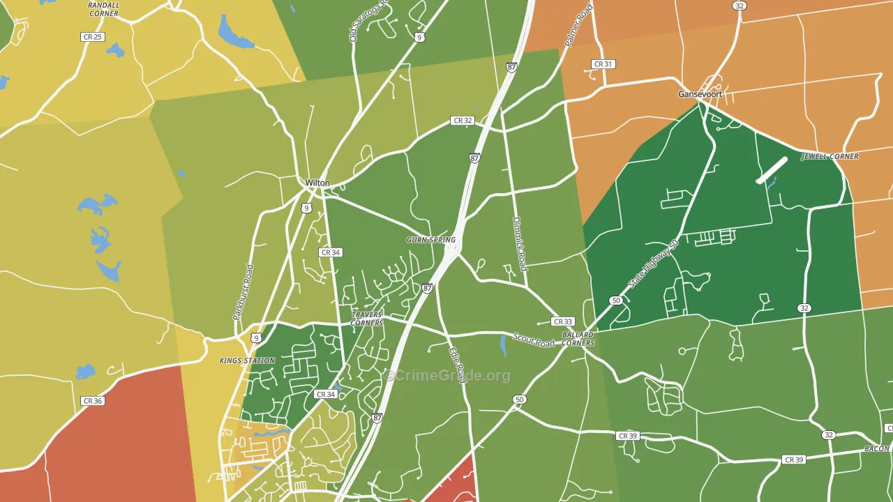 Gansevoort, NY Map of Burglary Rates