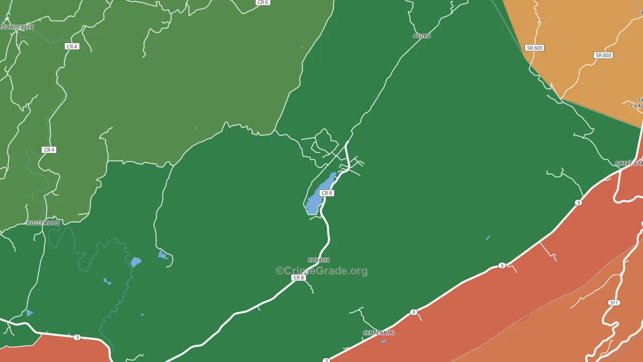 Gap Mills, WV Map of Burglary Rates