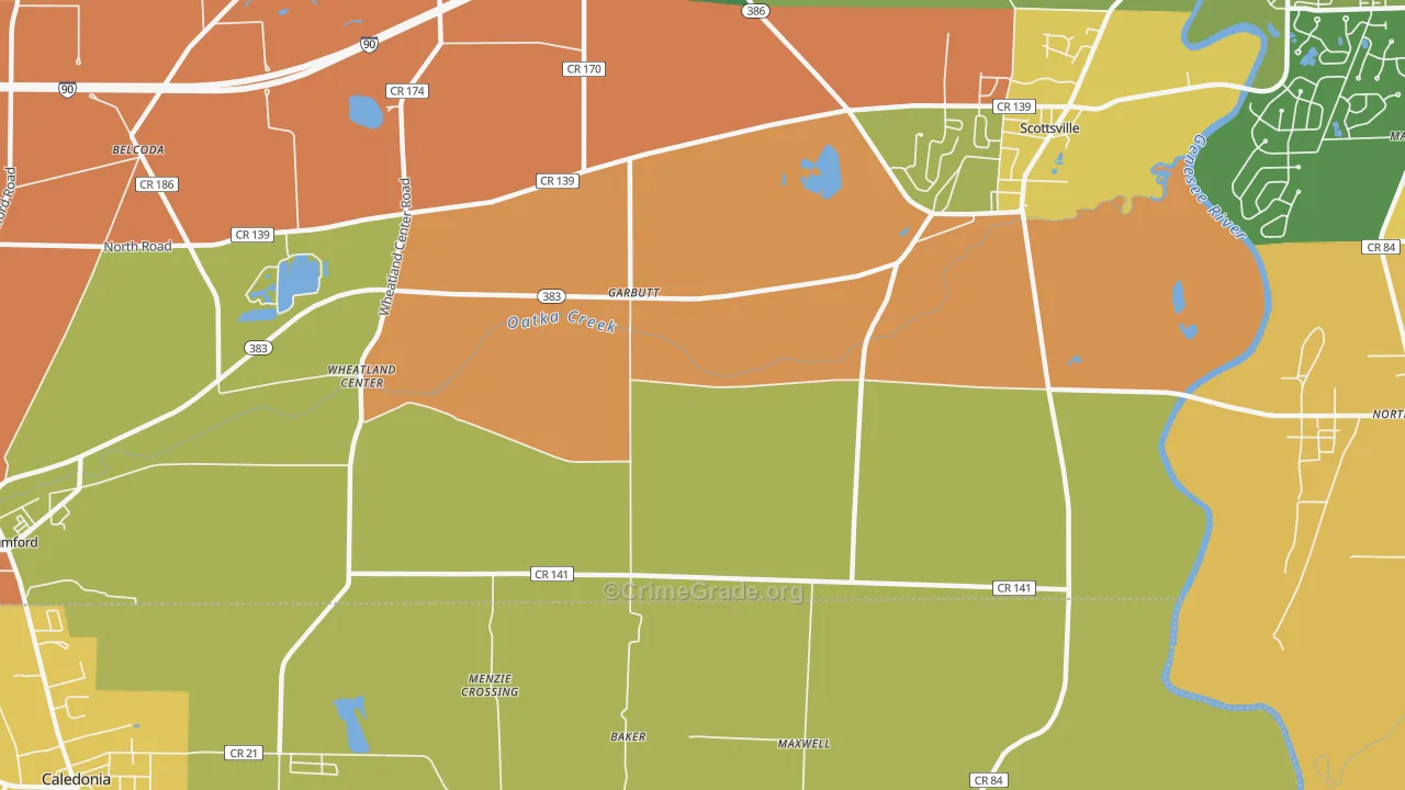Garbutt, NY Map of Burglary Rates