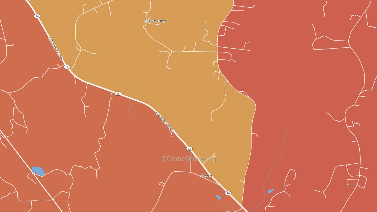 Garden, AL Map of Burglary Rates