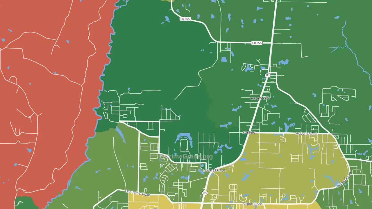 Garden City, FL Map of Burglary Rates