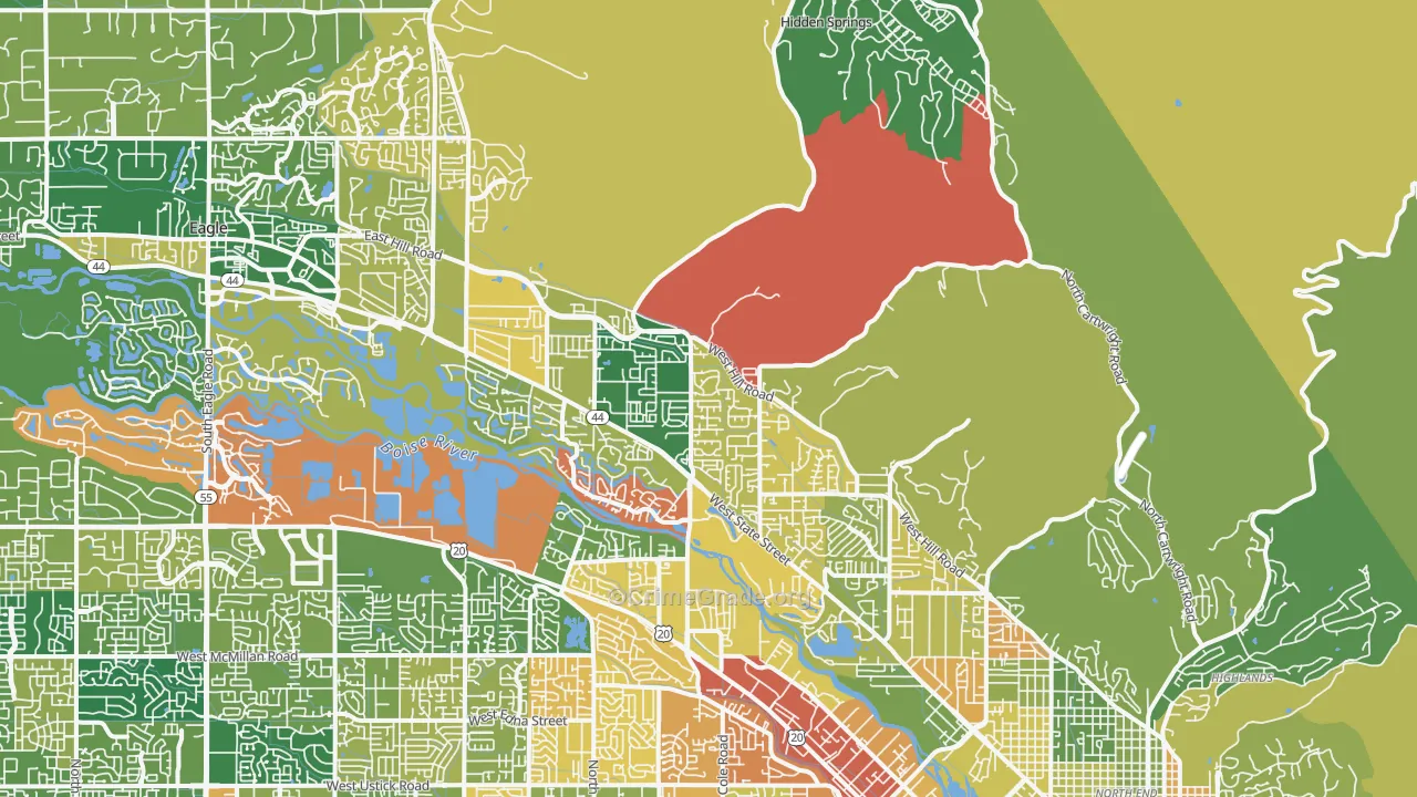 Garden City, ID Map of Burglary Rates