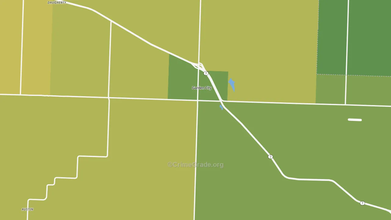 Garden City, MO Map of Burglary Rates