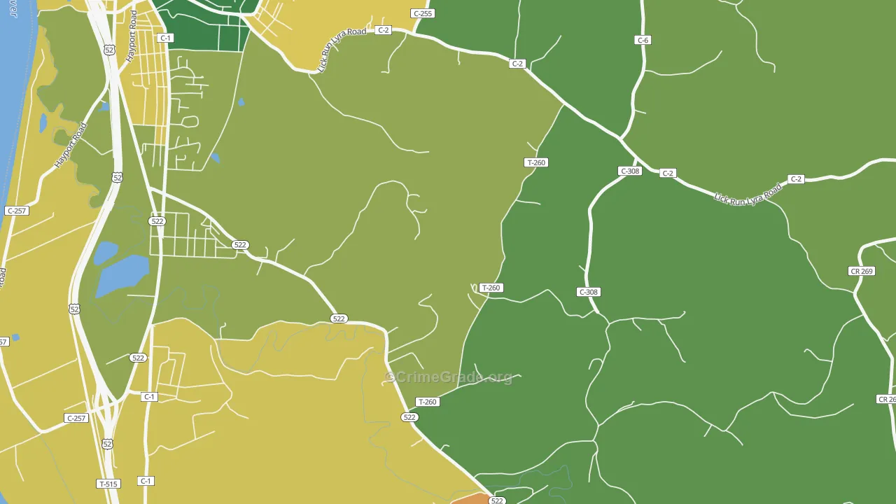 Garden City, OH Map of Burglary Rates