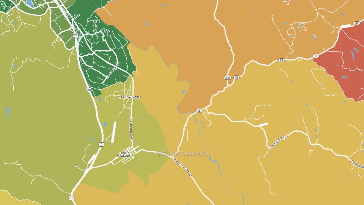 Garden Farms, CA Map of Burglary Rates