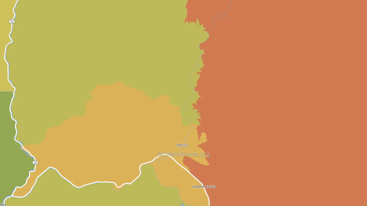Garden Valley, ID Map of Burglary Rates