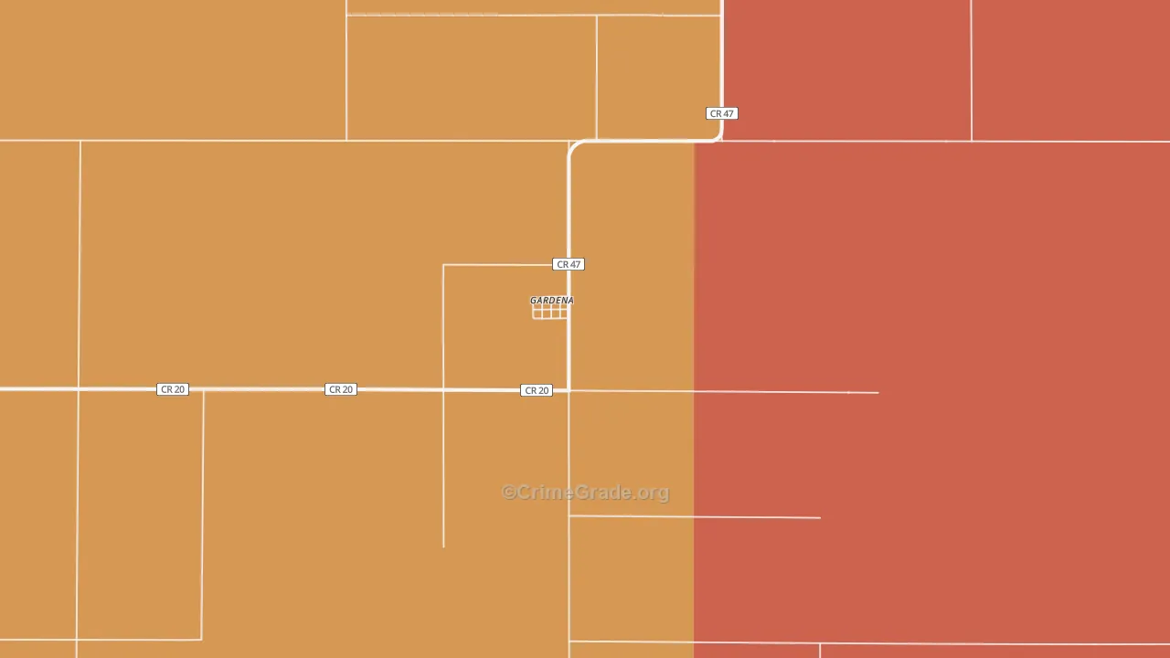 Gardena, ND Map of Burglary Rates