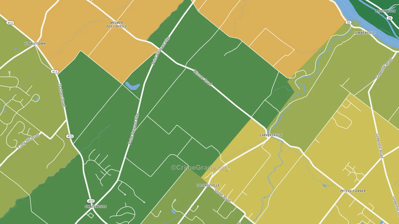Gardenville, PA Map of Burglary Rates