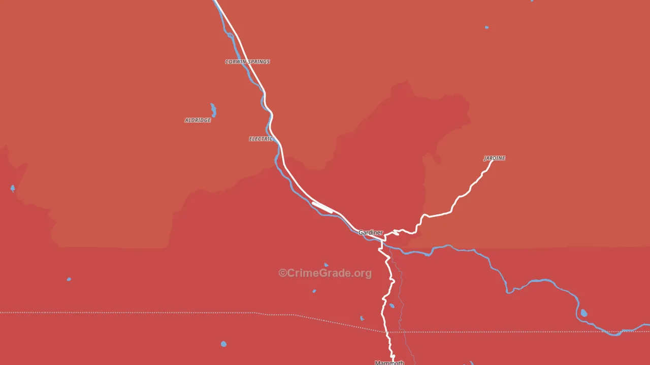 Gardiner, MT Map of Burglary Rates
