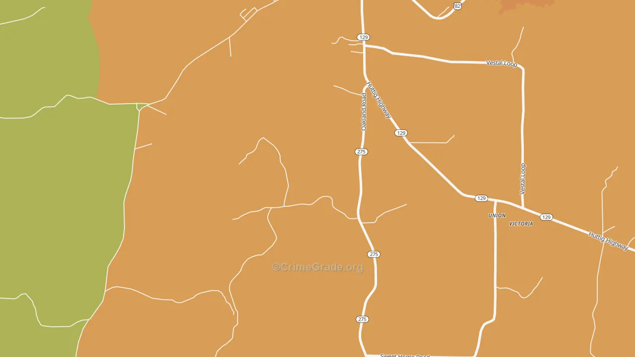 Gardner, AR Map of Burglary Rates