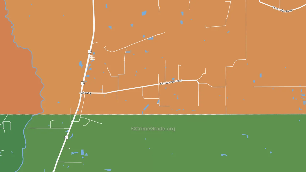 Gardner, FL Map of Burglary Rates