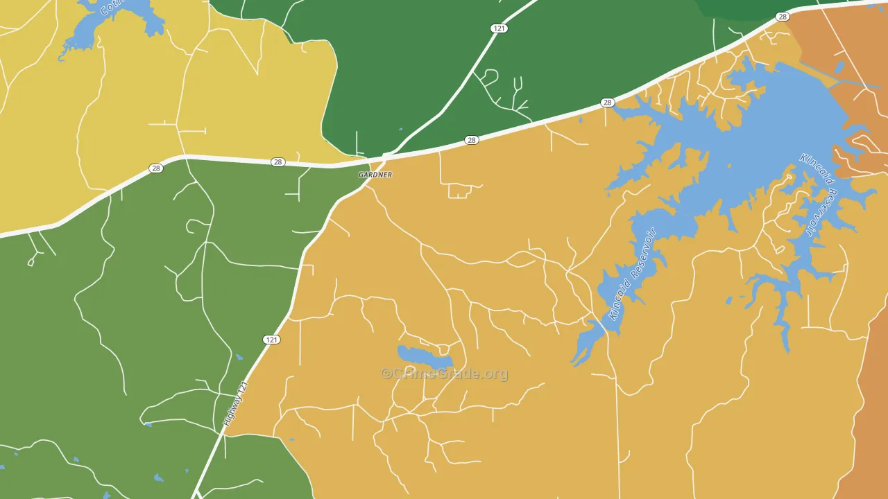 Gardner, LA Map of Burglary Rates