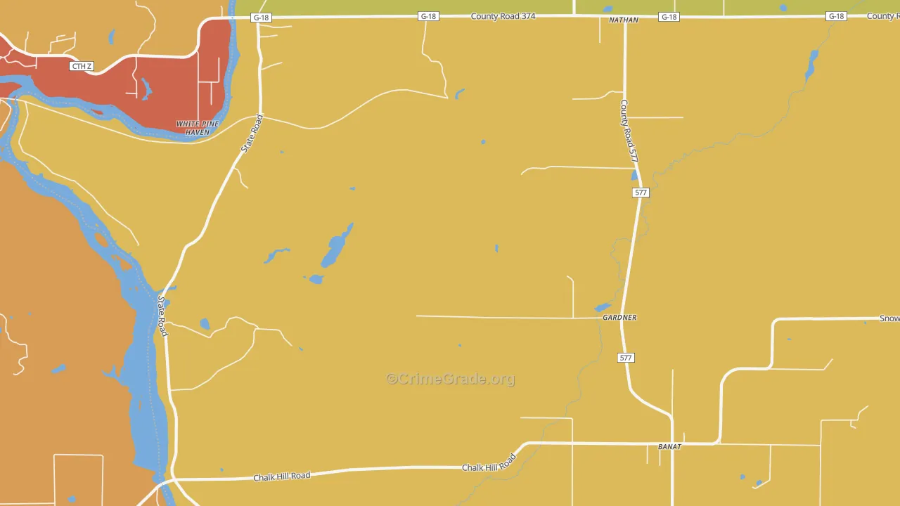 Gardner, MI Map of Burglary Rates