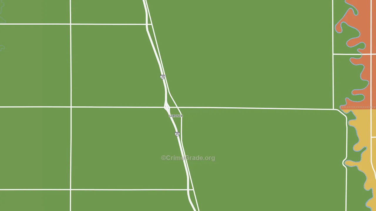 Gardner, ND Map of Burglary Rates
