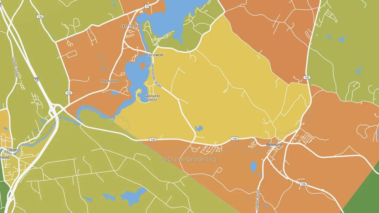 Gardners Grove, NH Map of Burglary Rates