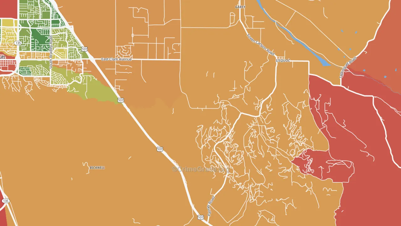 Garey, CA Map of Burglary Rates