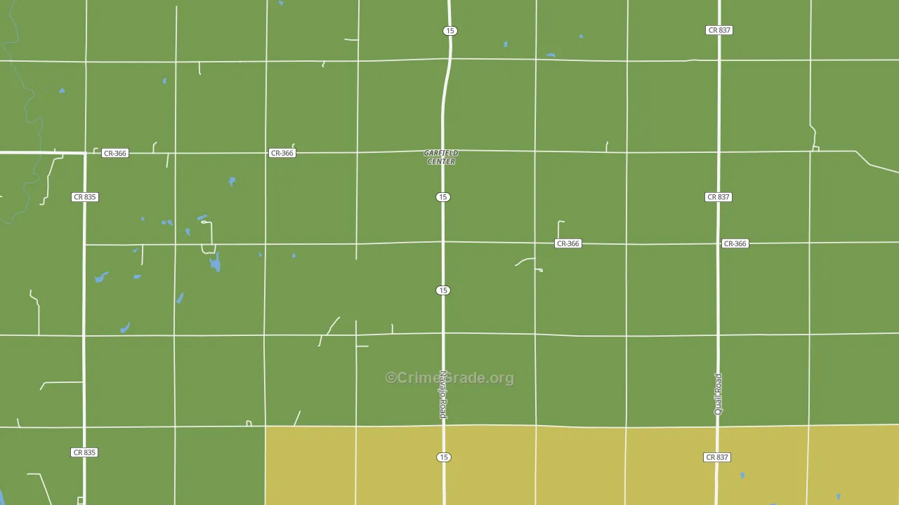 Garfield Center, KS Map of Burglary Rates