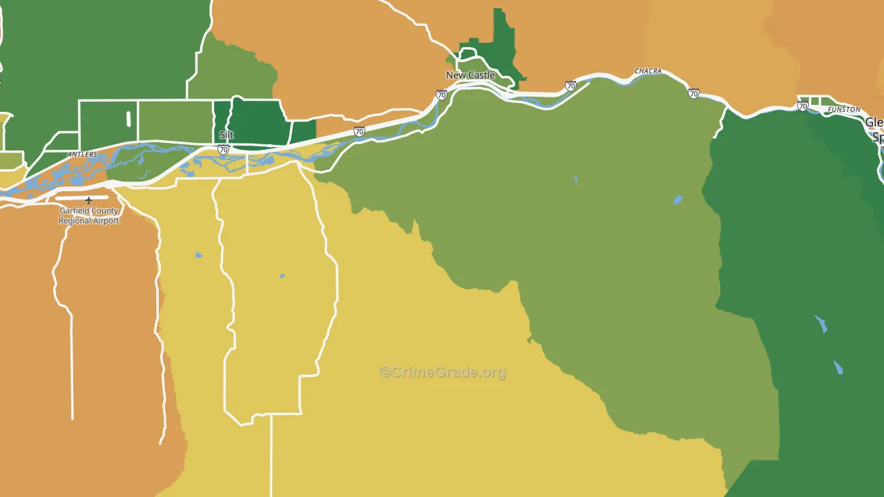 Garfield County, CO Map of Burglary Rates