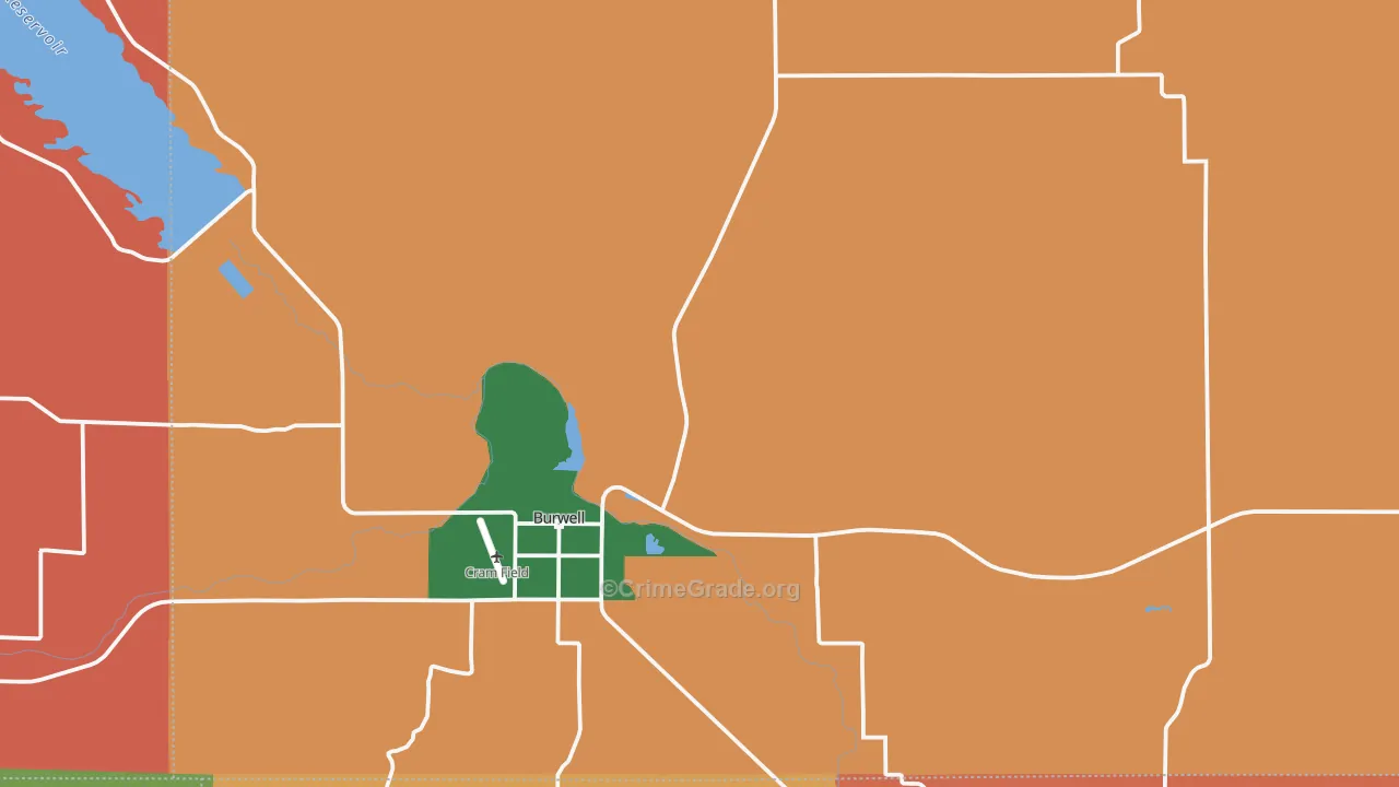 Garfield County, NE Map of Burglary Rates