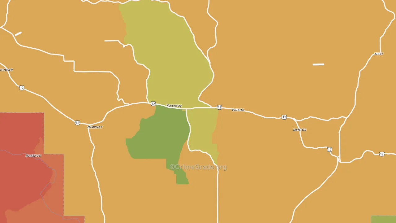 Garfield County, WA Map of Burglary Rates