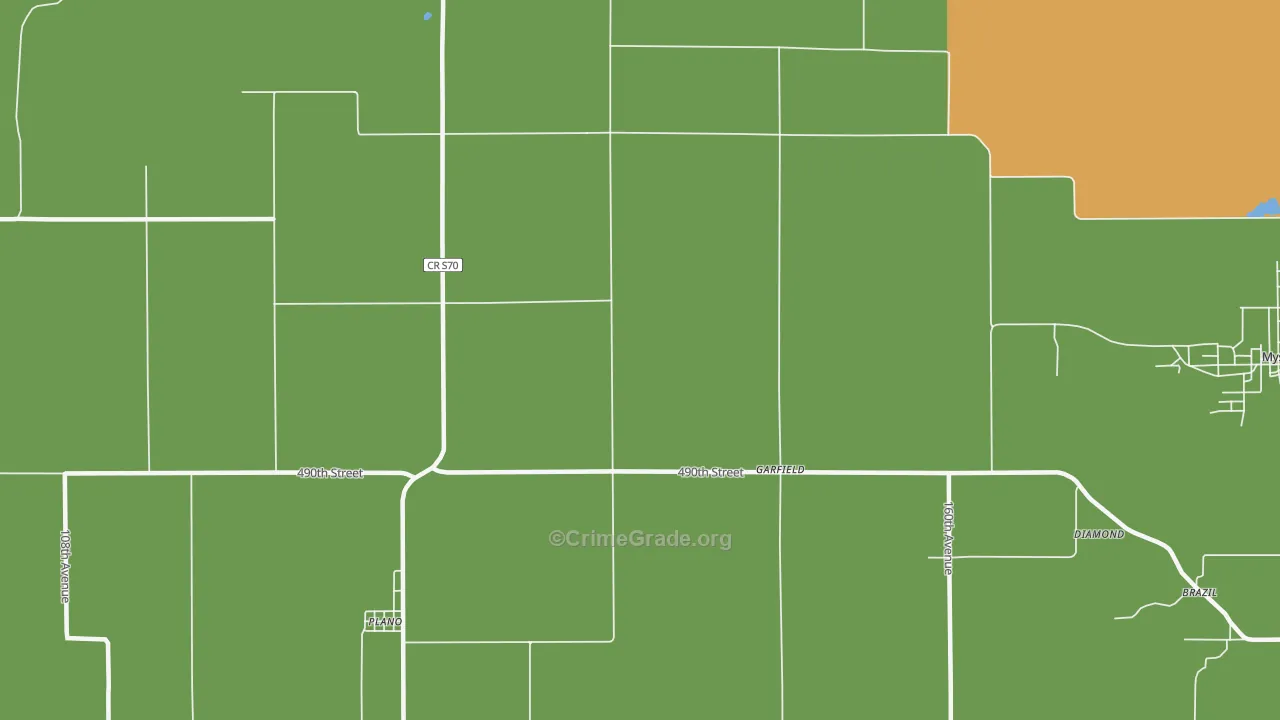 Garfield, IA Map of Burglary Rates