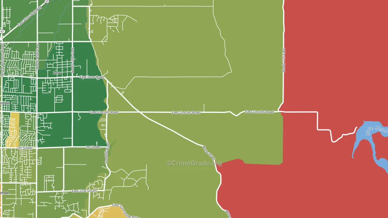 Garfield, ID Map of Burglary Rates