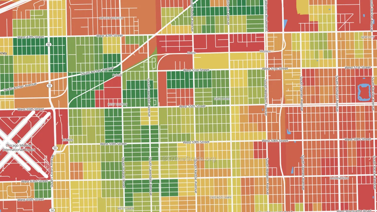 Garfield Manor, Chicago, IL Map of Burglary Rates