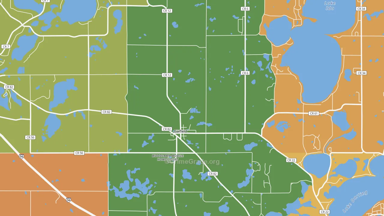 Garfield, MN Map of Burglary Rates