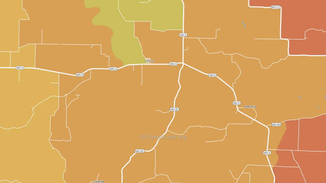 Garfield, MO Map of Burglary Rates