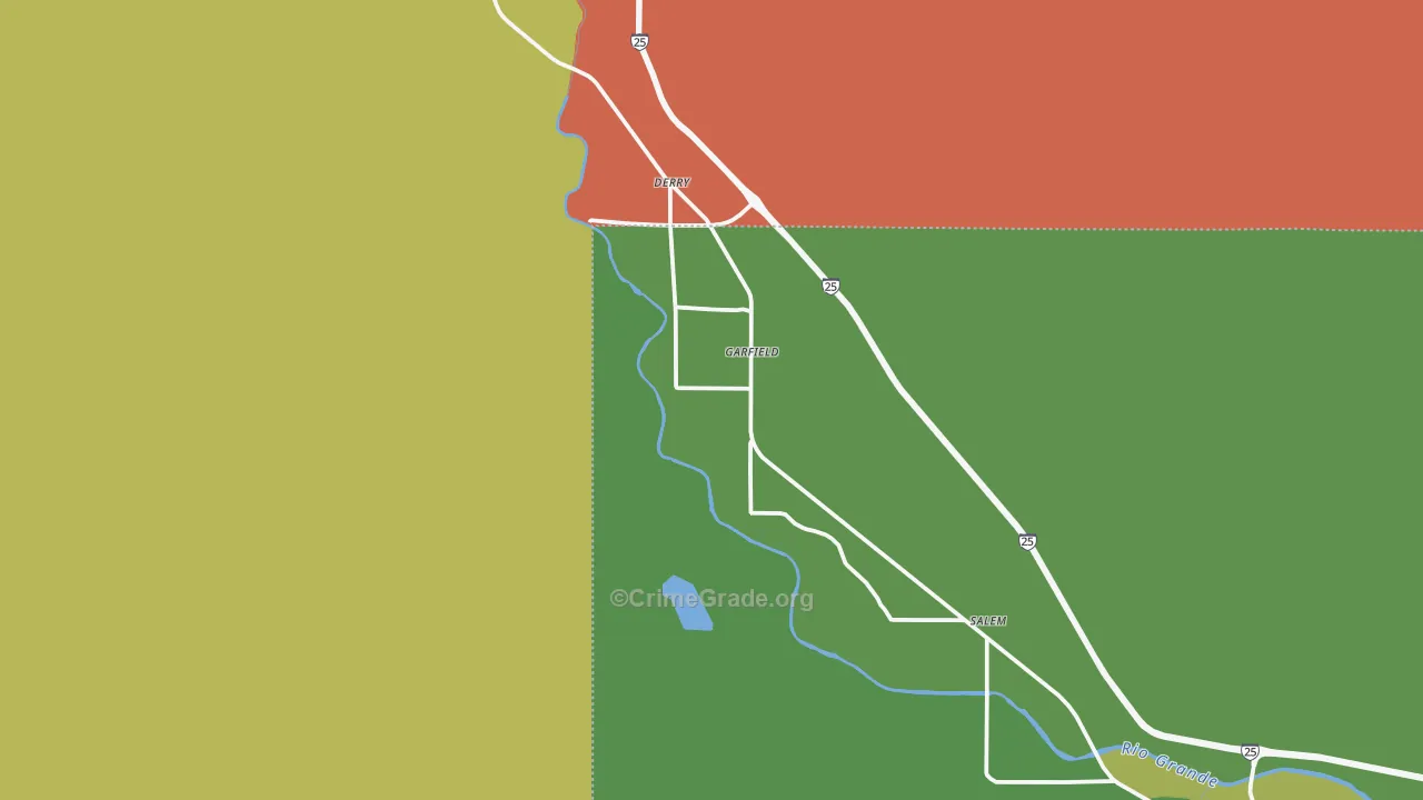 Garfield, NM Map of Burglary Rates