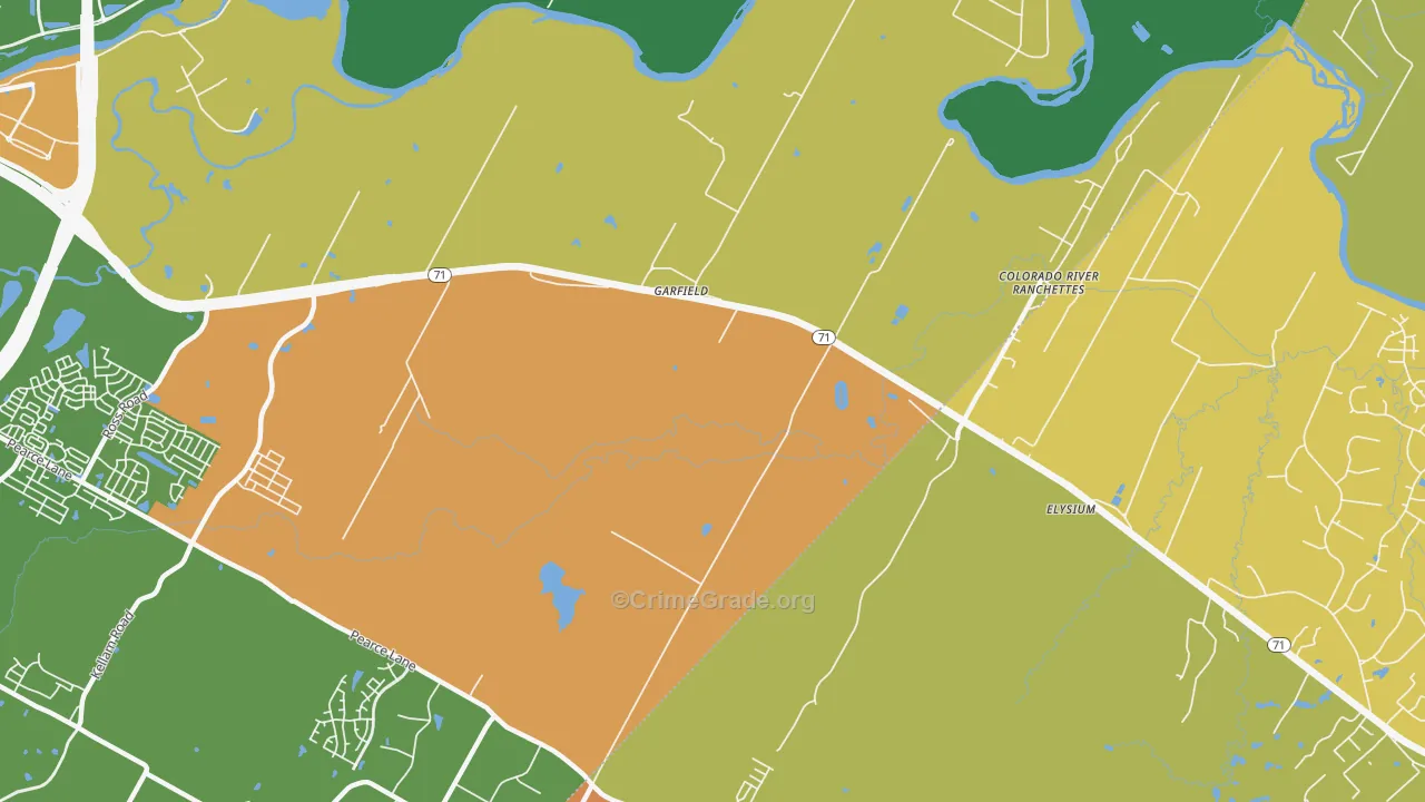 Garfield, TX Map of Burglary Rates